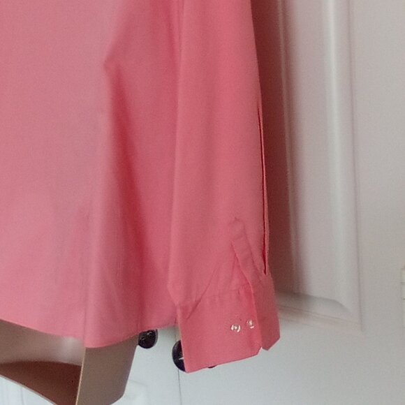 George Woman Stretch Pink Button-Up Long Sleeve Shirt - Picture 5 of 7